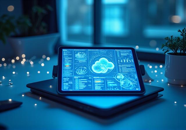 Modern software interface with cloud icons